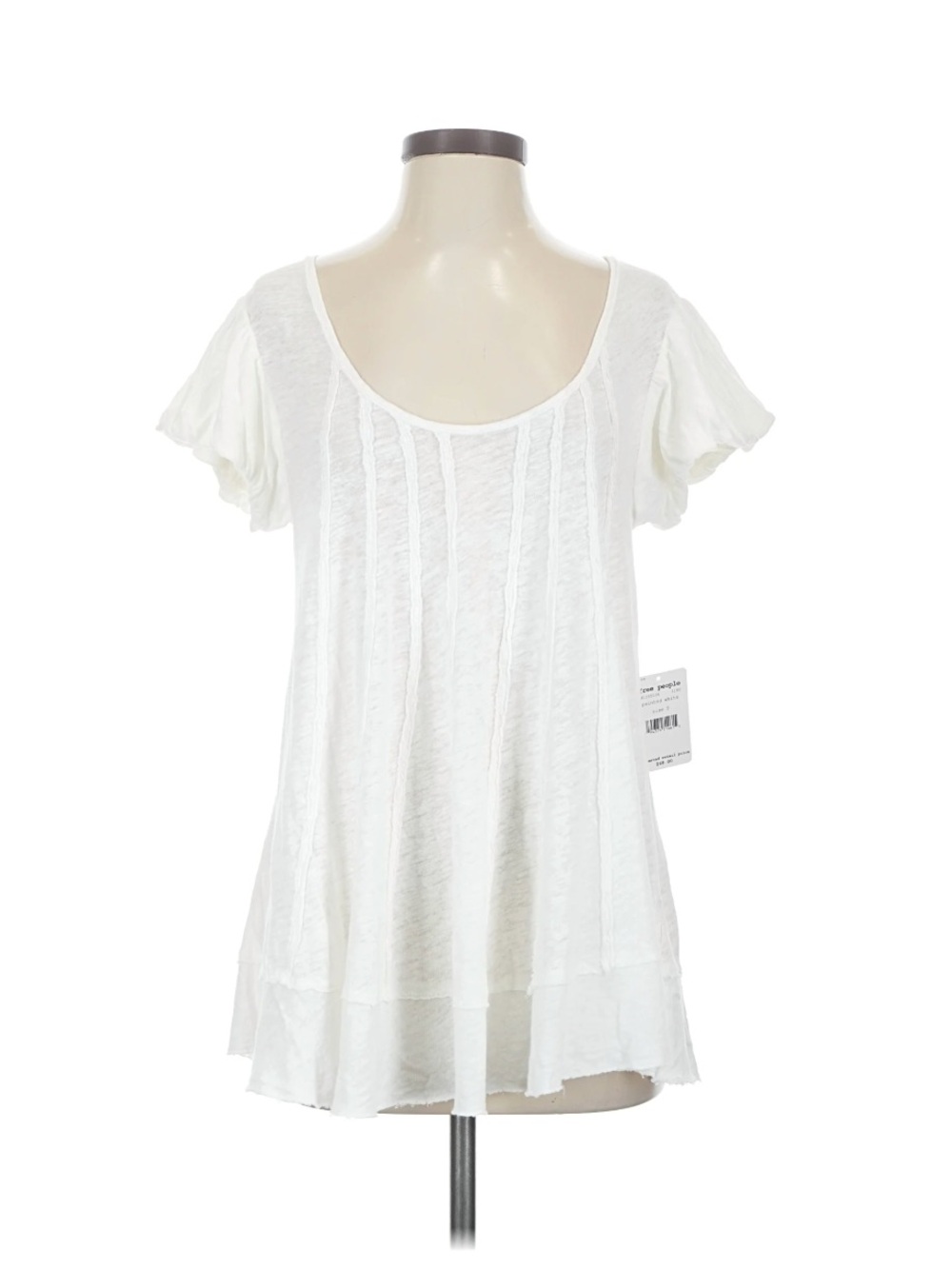 NWT Free People White Scoop Neck Flowy Top